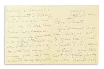 CARUSO, ENRICO. Autograph Letter Signed, Caruso, to his private secretary Bruno Zirato (Dear Zirato), in Italian,